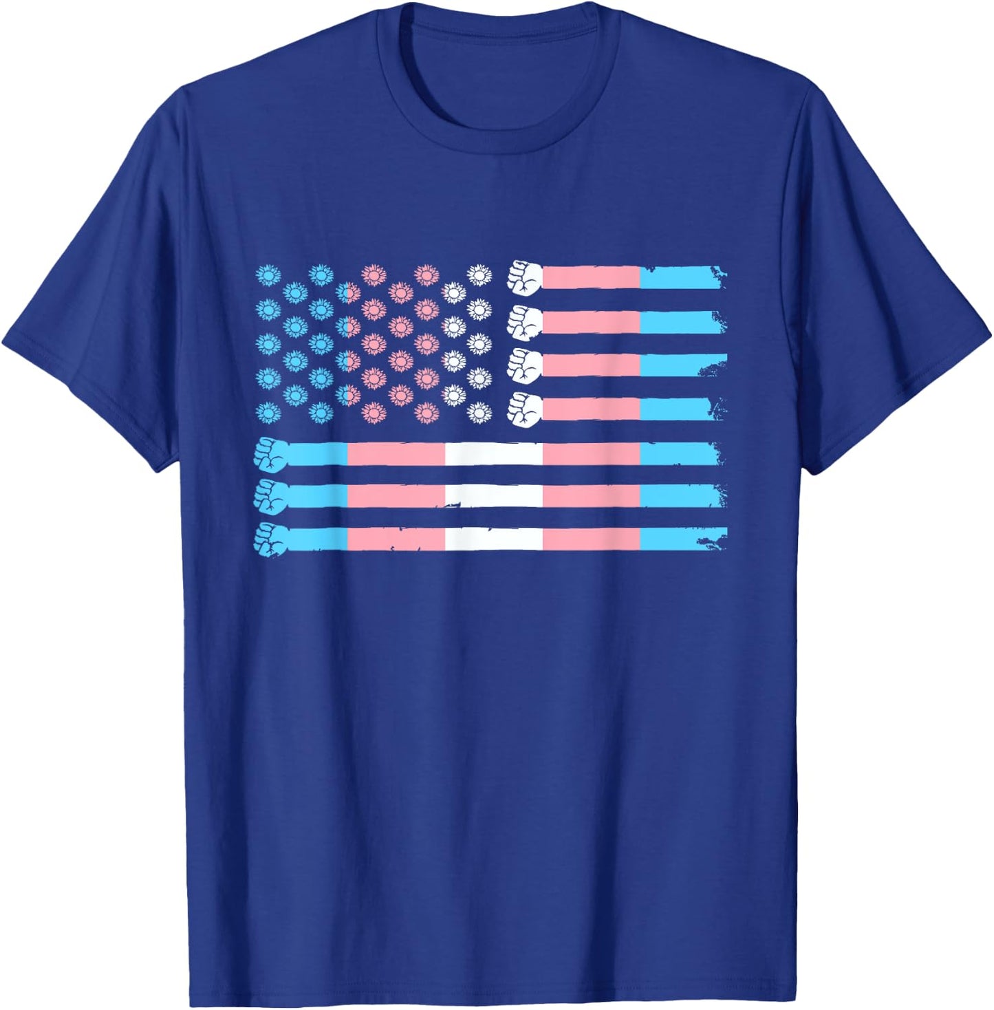 Trans Flag USA America Transsexual Trans Pride Transgender T-Shirt - T-Shirt | Royal