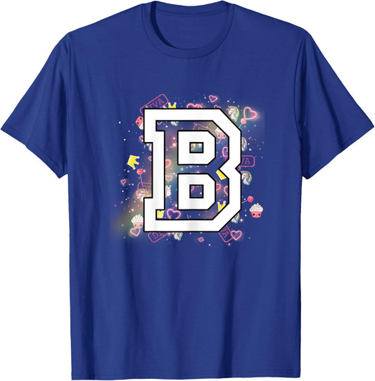 Kids Letter B Clothing For a Girl Who's Name Starts With B T-Shirt - T-Shirt | Royal