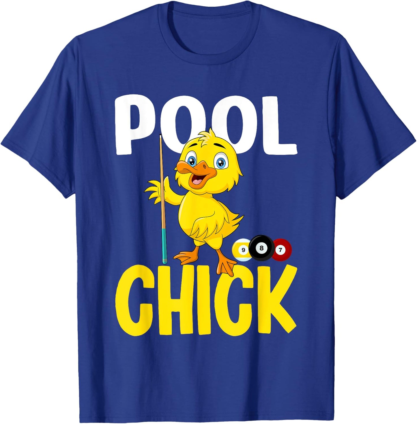 Funny Pool Chick 8 Ball Women Cute Billiards Ladies T-Shirt - T-Shirt | Royal