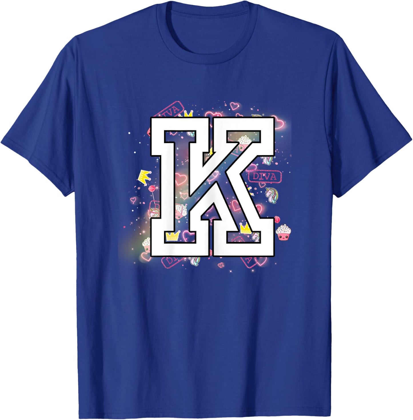 Kids Letter K Clothing For a Girl Who's Name Starts With K T-Shirt - T-Shirt | Royal