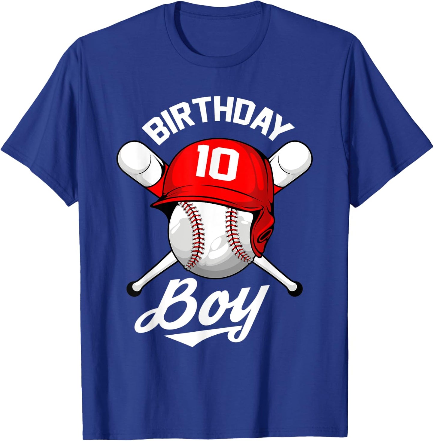 Baseball 10th Birthday Party 10 Years Old Baseball Boys T-Shirt - T-Shirt | Royal