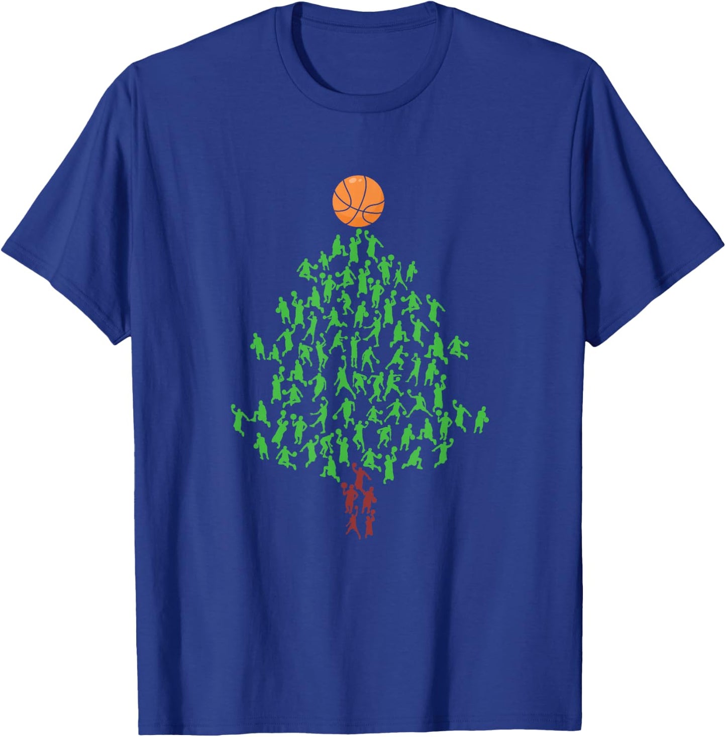 Basketball Player Christmas Tree Hoops Xmas T-Shirt - T-Shirt | Royal