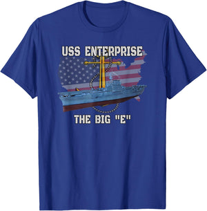 Aircraft Carrier USS Enterprise CV-6 Veterans Day Sailor Dad T-Shirt - T-Shirt | Royal