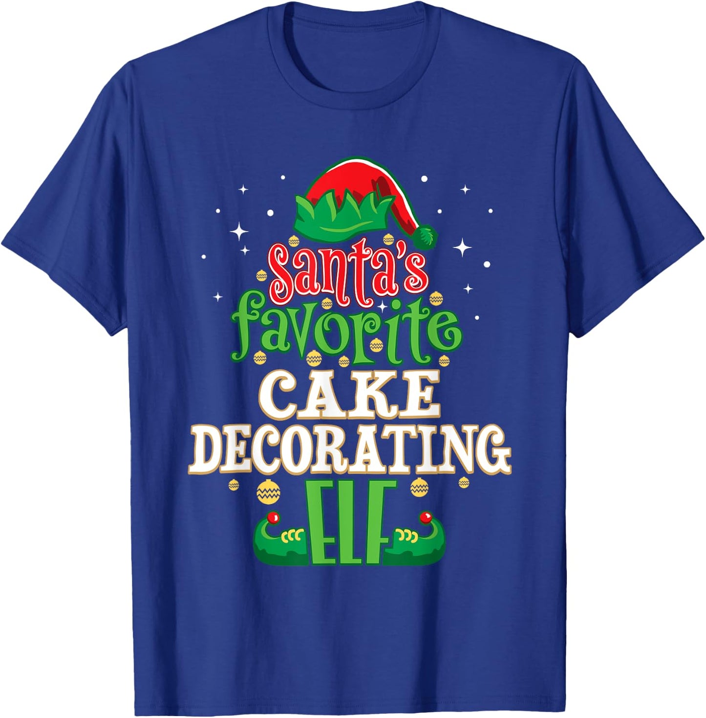 Santa's Favorite Cake Decorating Elf Christmas Matching T-Shirt - T-Shirt | Royal
