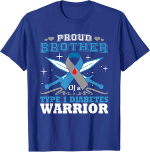 Proud Brother Of T1D Warrior Type 1 DiabetesAwareness Month T-Shirt - T-Shirt | Royal