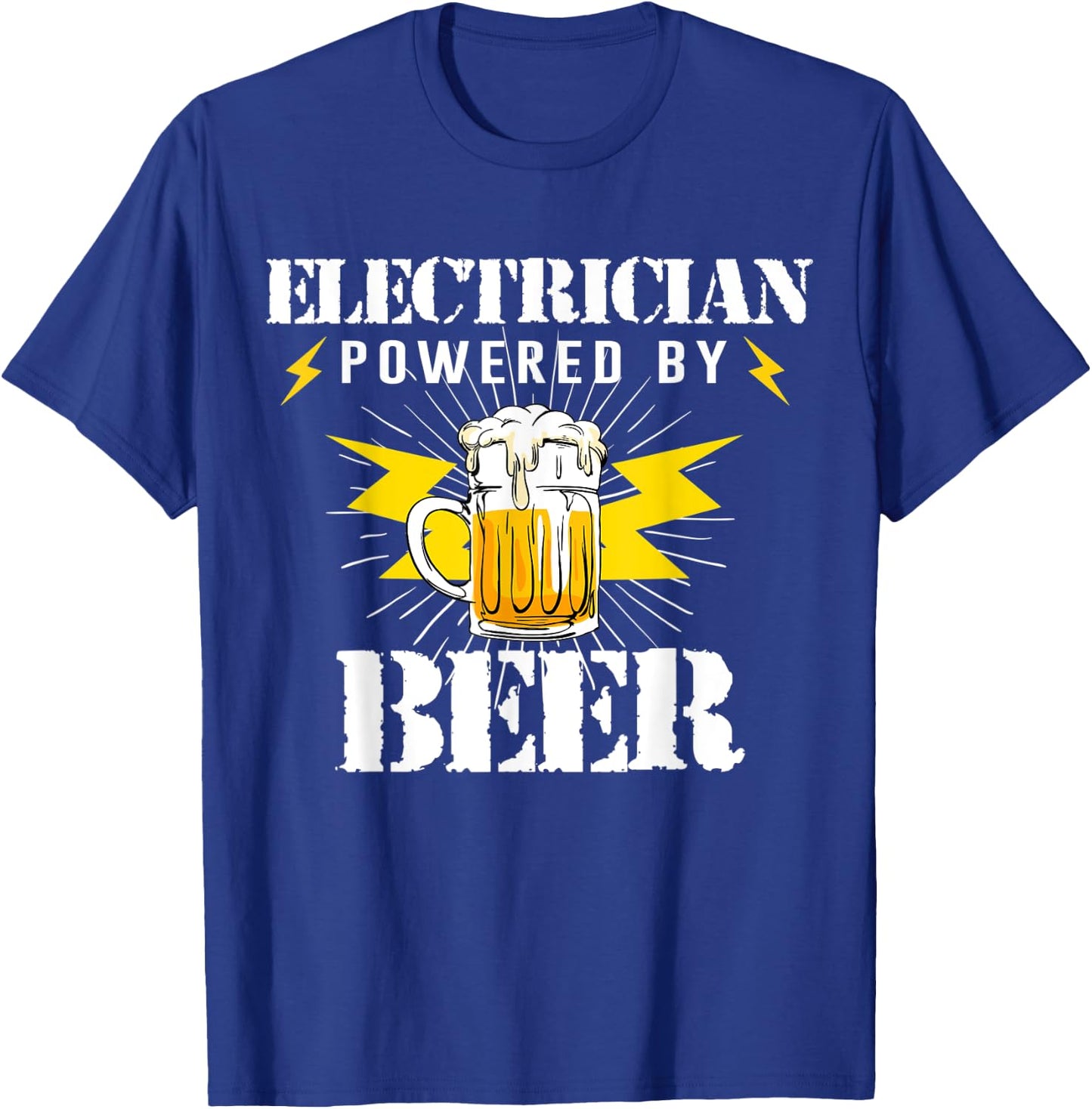 Funny Electrician Powered By Beer Drink Joke Women T-Shirt - T-Shirt | Royal