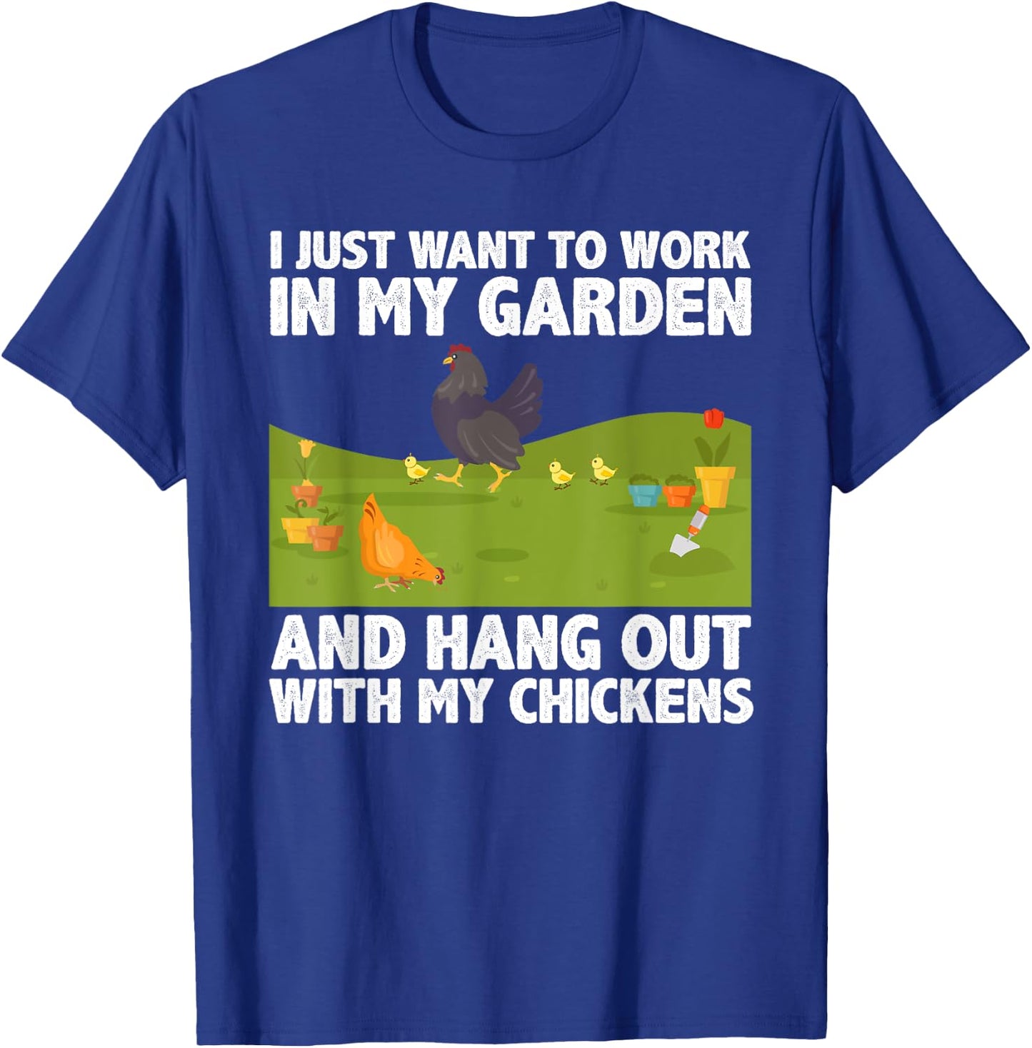Cute Chicken Women Gardening Farming Garden Farm Hen T-Shirt - T-Shirt | Royal