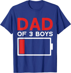 Dad of 3 Boys Father's Day Dad T-Shirt - T-Shirt | Royal