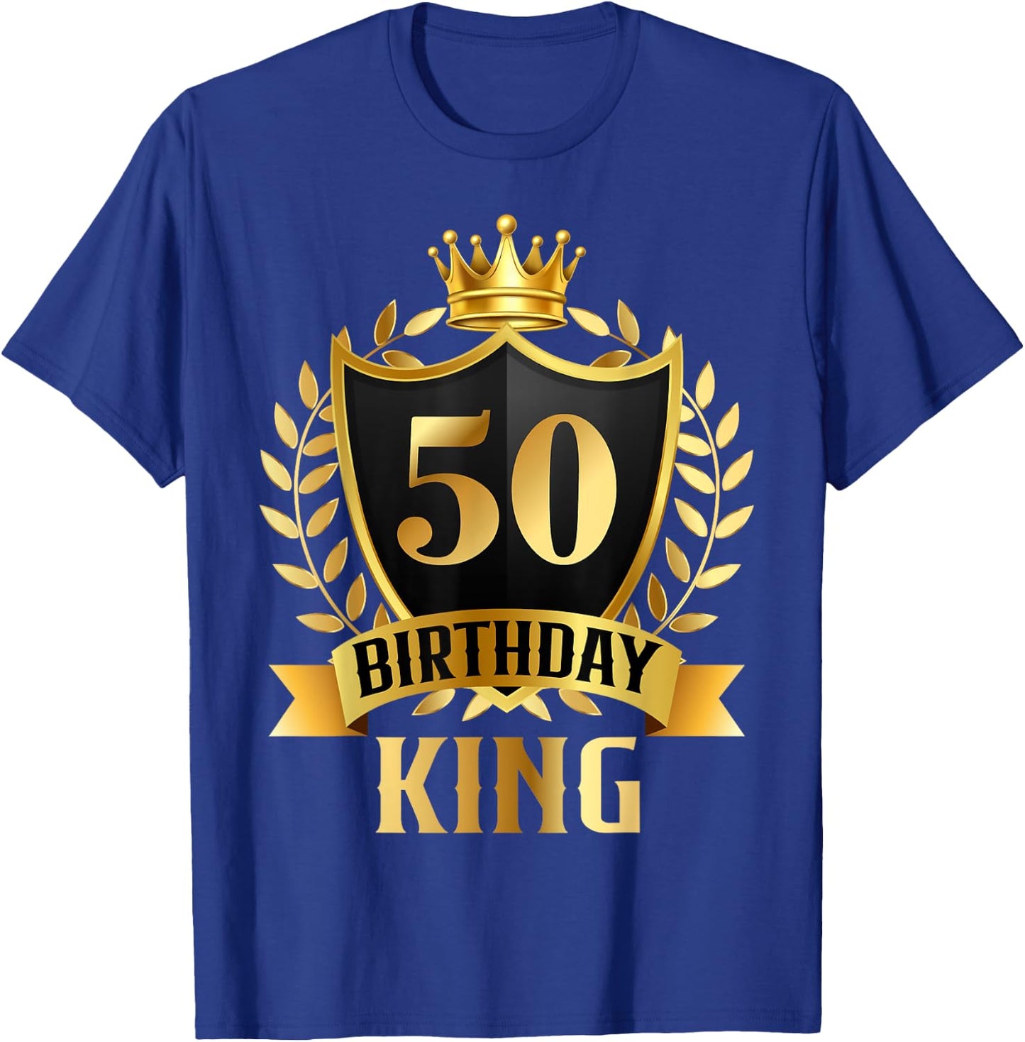 50 Yrs Old Birthday King Cool 50th B-Day Awesome Funny T-Shirt - T-Shirt | Royal