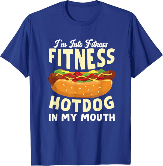 Funny Fitness Hot Dog in my mouth for Hotdog Women Kids T-Shirt - T-Shirt | Royal