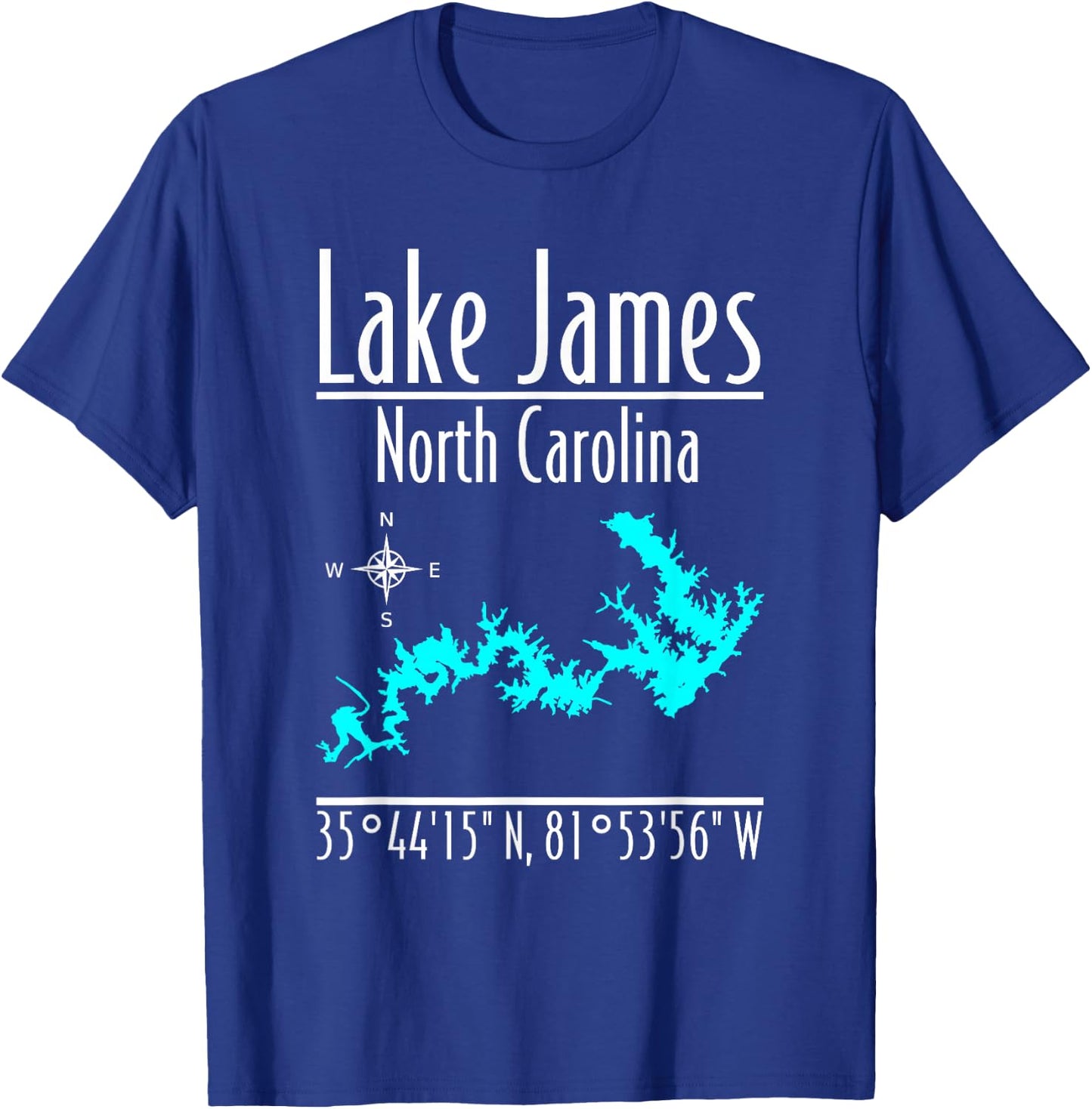 Modern Lake James, North Carolina T-Shirt - T-Shirt | Royal