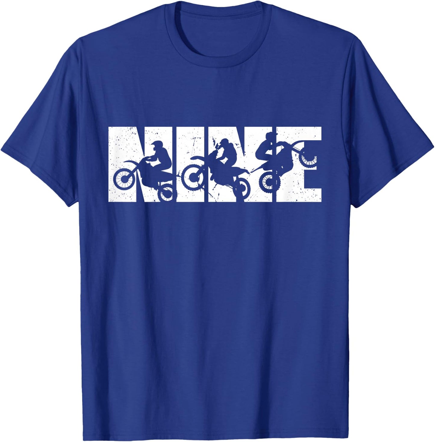 Kids 9th Birthday Retro Motocross Dirt Bike 9 Years Boys Girl T-Shirt - T-Shirt | Royal