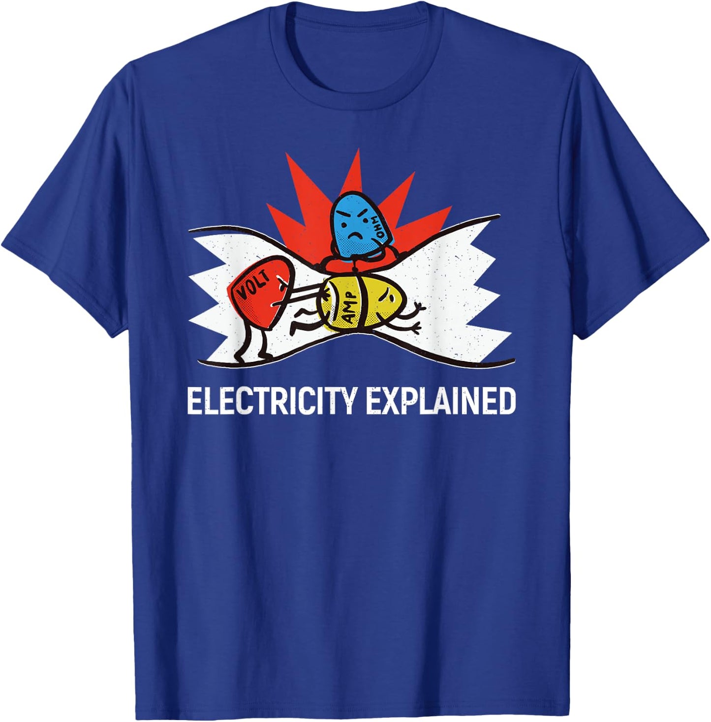 Electricity explained - ohms volts amps T-Shirt - T-Shirt | Royal