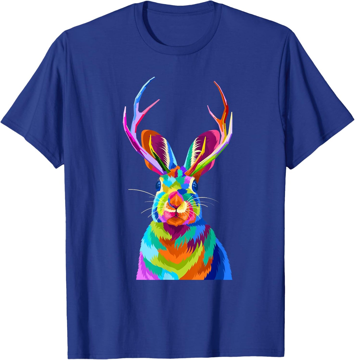 Retro Vintage Jackalope Fun Cute Rabbit Animal Lover Graphic T-Shirt - T-Shirt | Royal