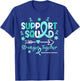 Groovy Support Squad Teal Ribbon Addiction Recovery T-Shirt - T-Shirt | Royal