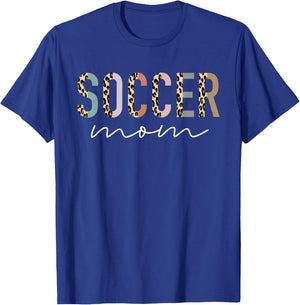 Soccer Mom Gifts Leopard Print Soccer Mama Mother's Day T-Shirt - T-Shirt | Royal