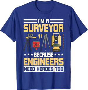 Land Recorder Technician Cartogropher Surveyor Surveying T-Shirt - T-Shirt | Royal