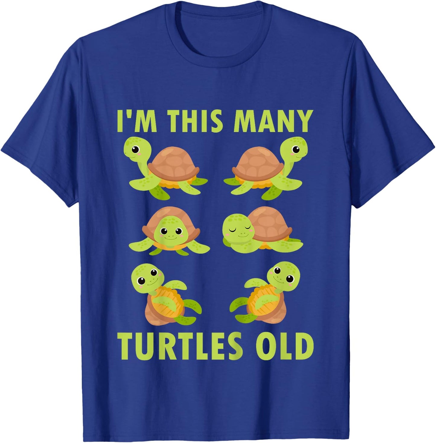 Kids 6 Year Old Boy Sea Turtles Old 6th Birthday Kids T-Shirt - T-Shirt | Royal