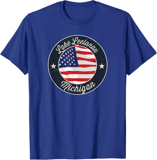 Lake Leelanau - Patriotic Michigan Souvenir Kids Men T-Shirt - T-Shirt | Royal