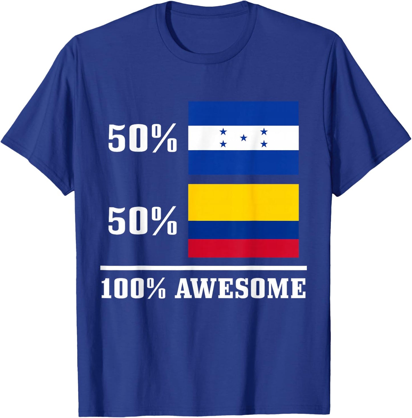 Honduras Colombia Colombian Honduran Flag Pride Heritage T-Shirt - T-Shirt | Royal