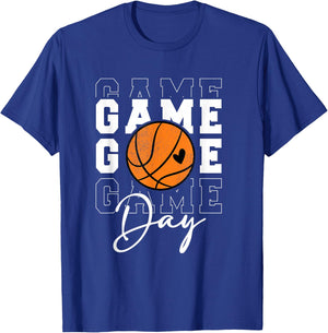 Game Day Basketball Shirt for Youth Boy Girl Basketball Mom T-Shirt - T-Shirt | Royal
