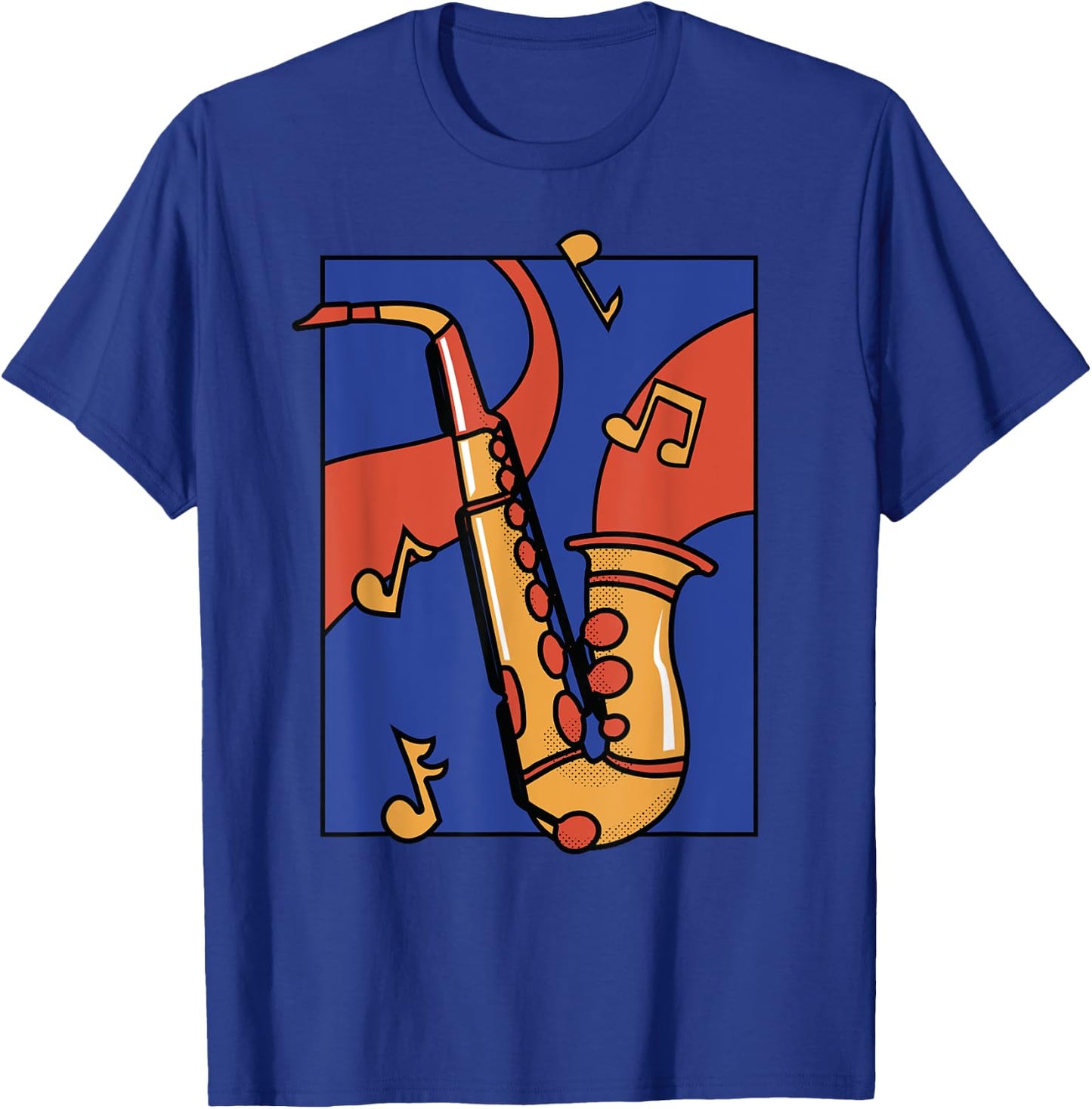 Colourful Saxophone Comic Art Graphic Women Children T-Shirt - T-Shirt | Royal