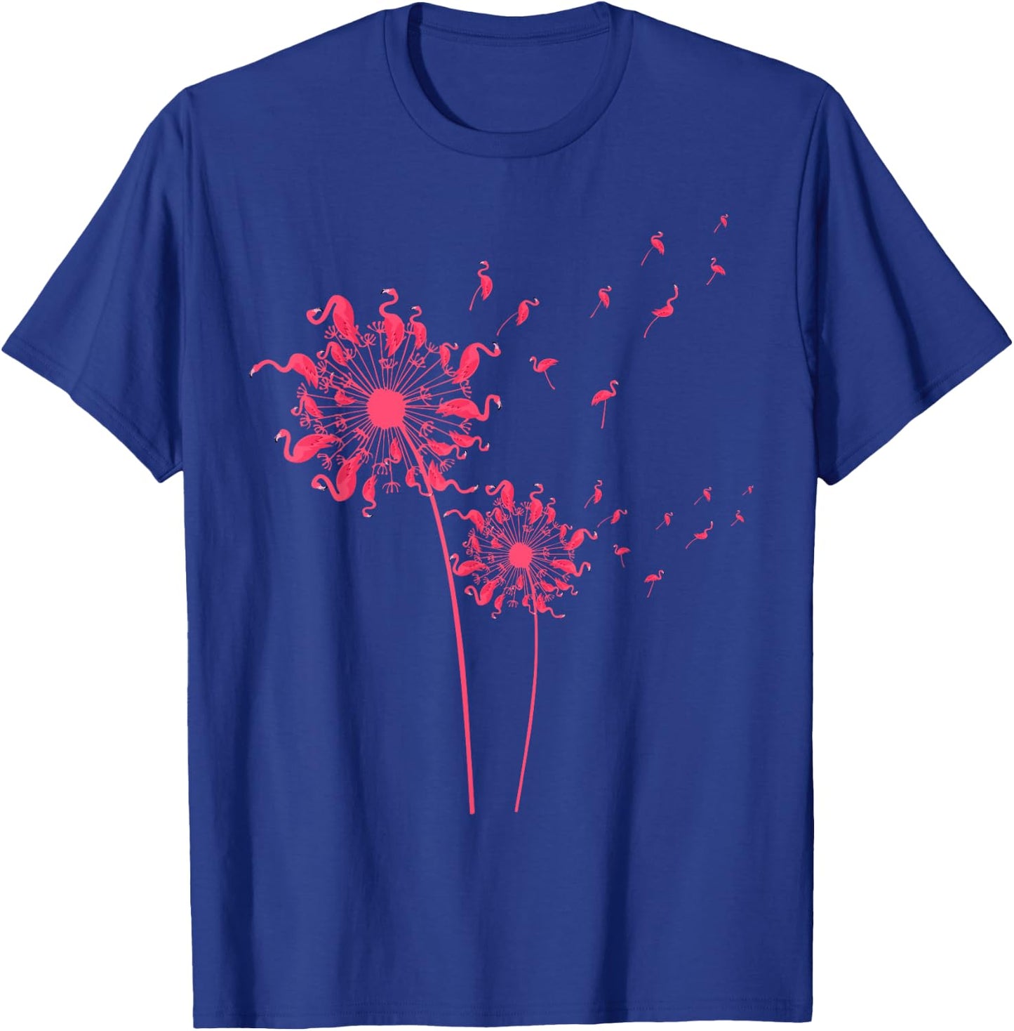 Cool Flamingo Girls Ladies Dandelion Tropical Bird T-Shirt - T-Shirt | Royal