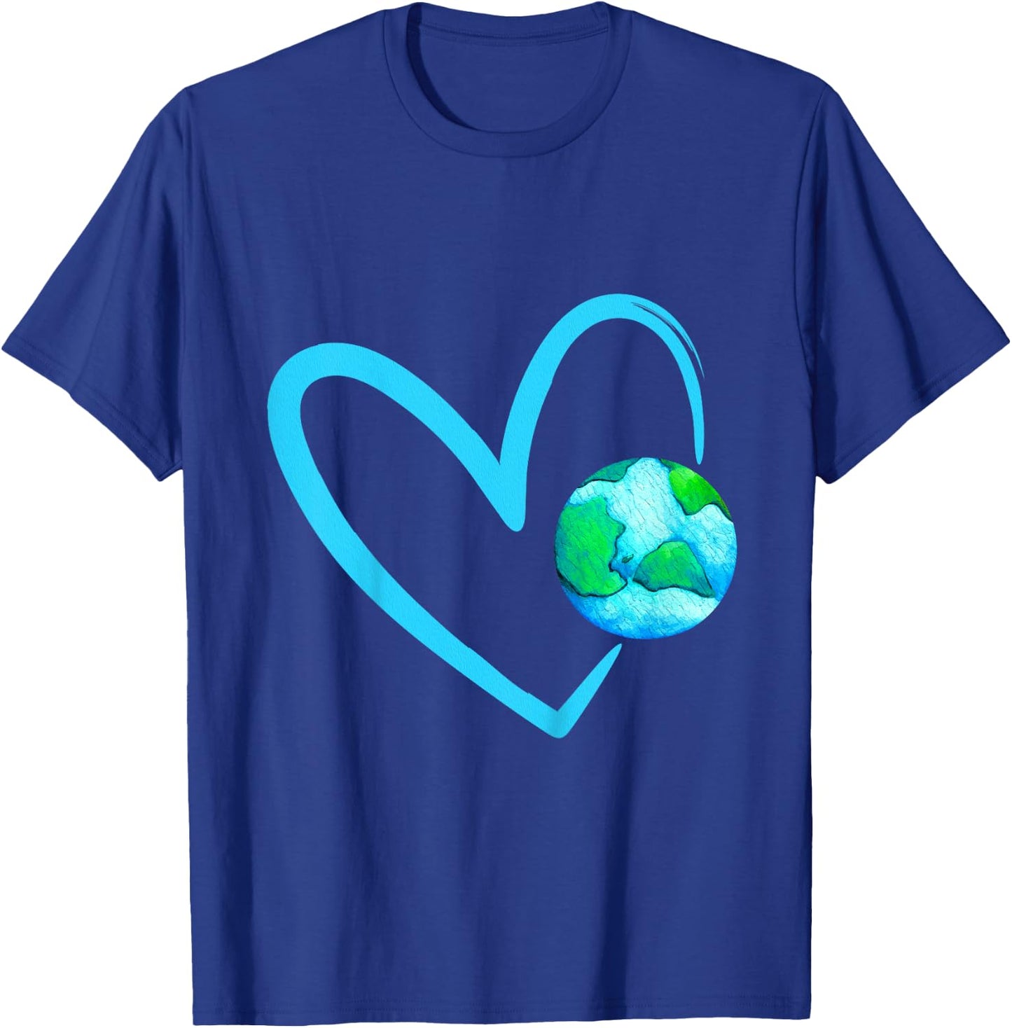 Girls Earth Day with Heart Cute Happy Earth Day 2023 Kids T-Shirt - T-Shirt | Royal