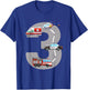 Emergency Vehicles 3rd Birthday Fire Truck Police Car Boys T-Shirt - T-Shirt | Royal