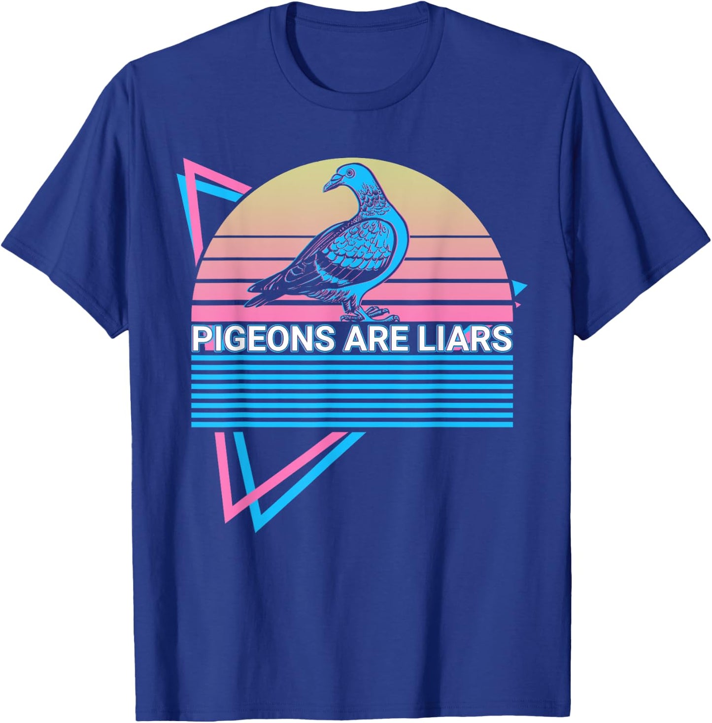 Pigeons Are Liars Pigeons Are Liars Retro T-Shirt - T-Shirt | Royal