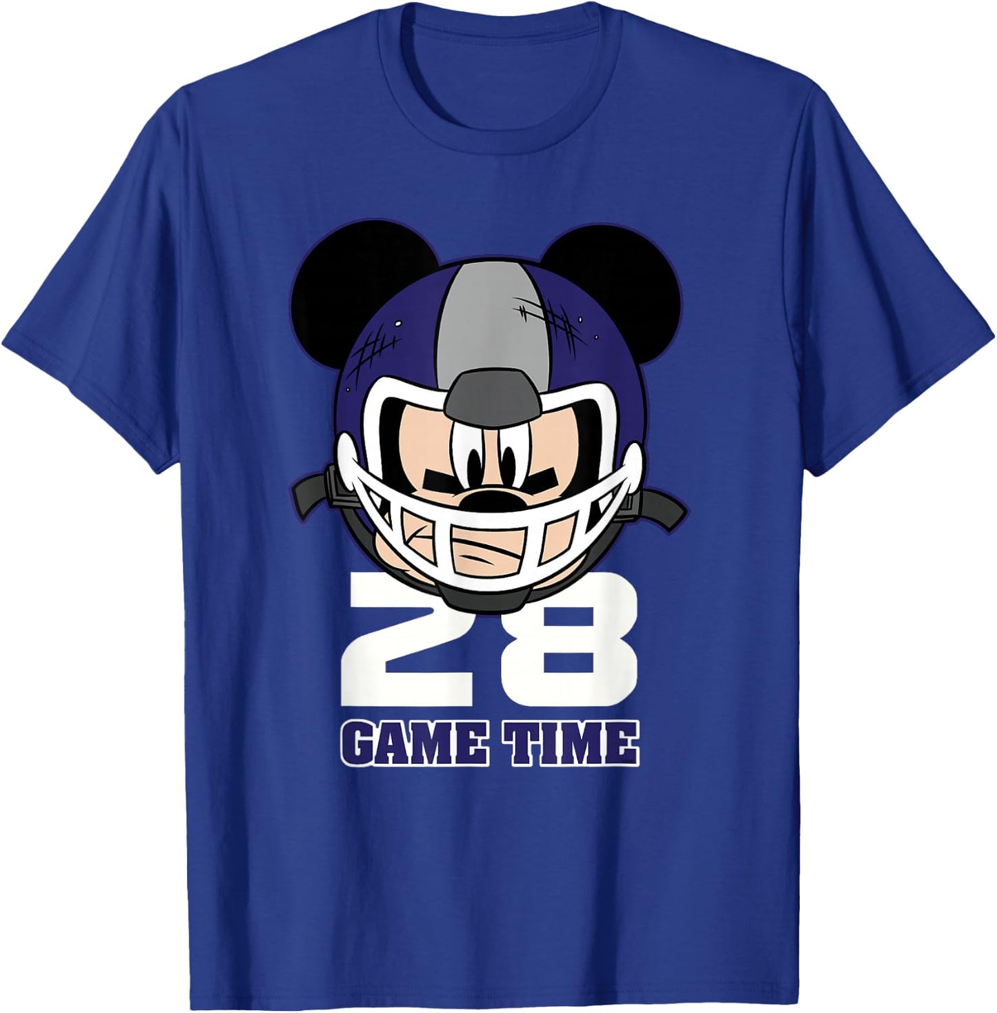 Disney Mickey Mouse Football #28 Game Time Sports T-Shirt - T-Shirt | Royal