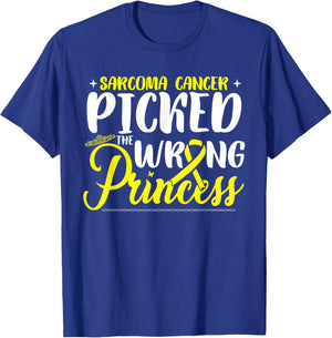 Sarcoma Cancer Picked The Wrong Princess | Sarcoma Awareness T-Shirt - T-Shirt | Royal