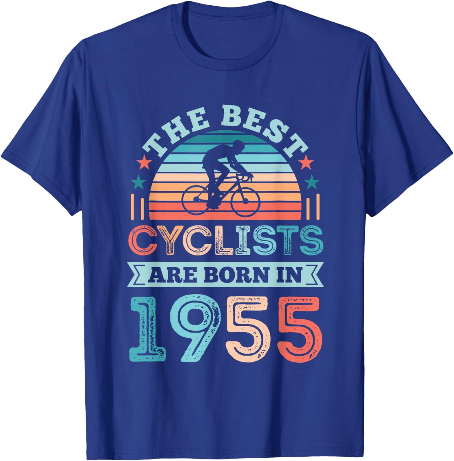 The best Cyclist born in 1955 70th Birthday Cycling Gifts T-Shirt - T-Shirt | Royal