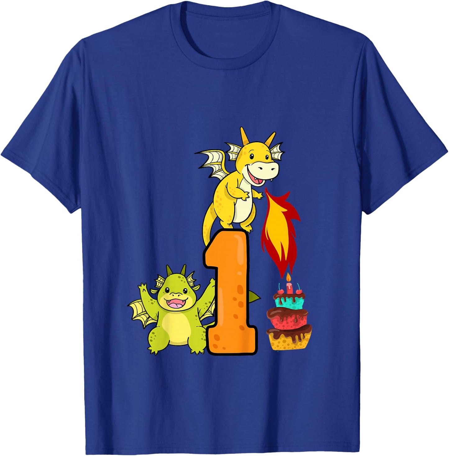 1st Birthday Boy Girl Dragon Outfit T-Shirt - T-Shirt | Royal