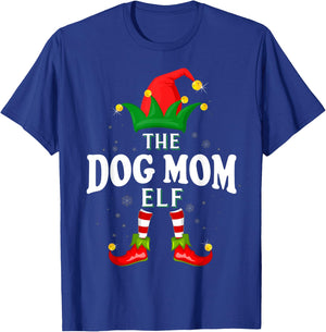 Xmas Dog mom Elf Family Matching Christmas Pajama T-Shirt - T-Shirt | Royal