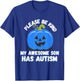 Blue Pumpkin Bucket Halloween Be Kind My Son Has Autism T-Shirt - T-Shirt | Royal