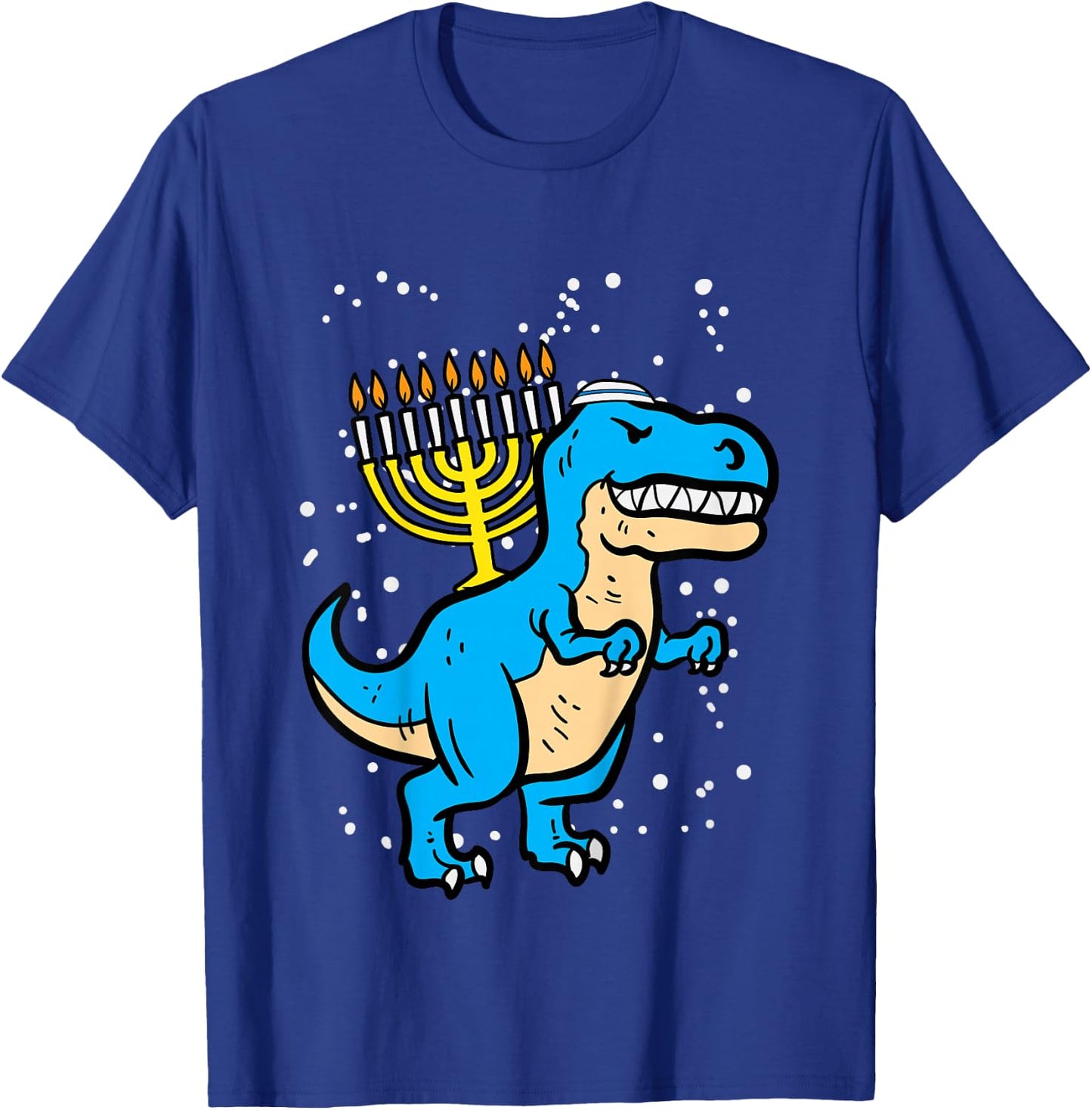 Kids Hanukkah Dino Menorah Chanukah Trex Toddler Boys Kids Youth T-Shirt - T-Shirt | Royal