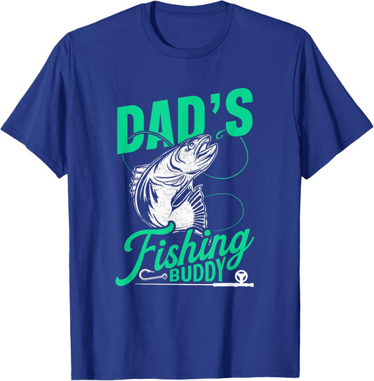 Dad's Fishing Buddy Fisherman Buddies Fisher T-Shirt - T-Shirt | Royal