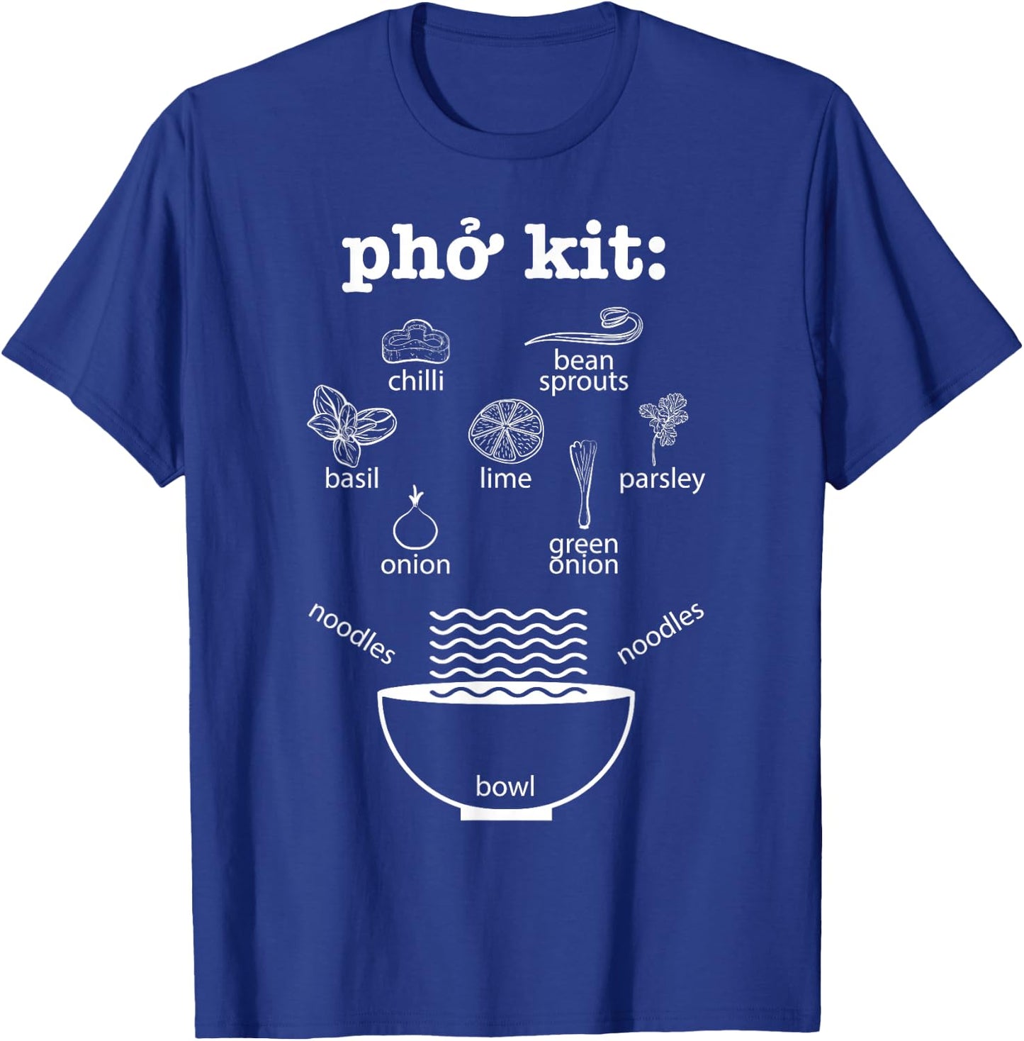 Pho Kit Ingredients - Asian Vietnamese Noodle Soup Recipe T-Shirt - T-Shirt | Royal