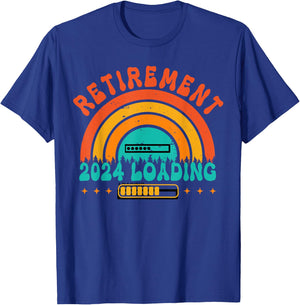 Retirement 2024 loading Retired Countdown Funny Retiring T-Shirt - T-Shirt | Royal