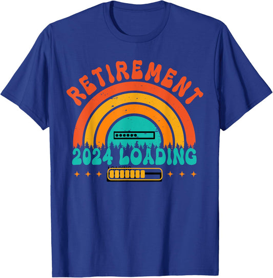Retirement 2024 loading Retired Countdown Funny Retiring T-Shirt - T-Shirt | Royal