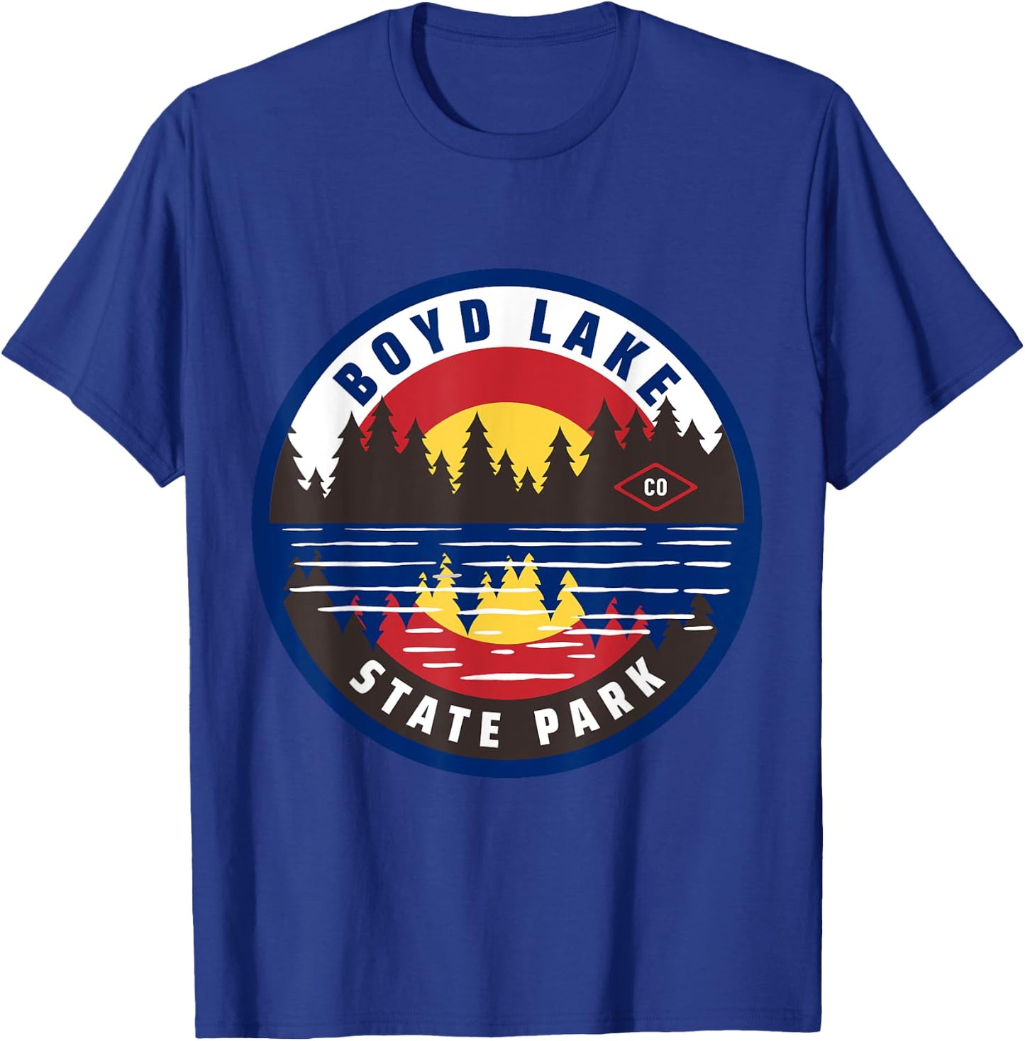 Boyd Lake State Park Colorado CO Lake and Forest T-Shirt - T-Shirt | Royal