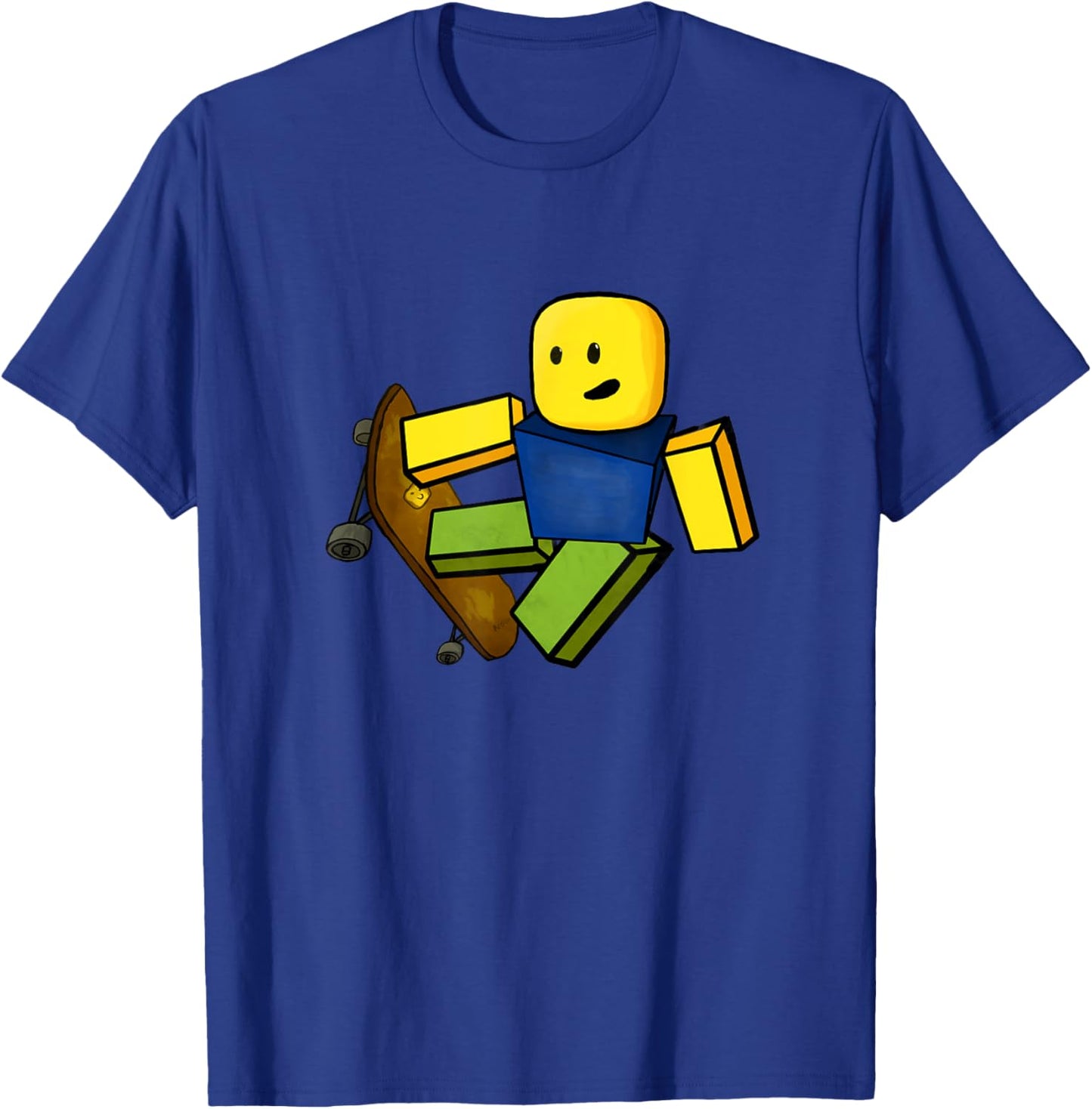 Blox Noob Skater | Funny Meme Gaming Gift Gamers T-Shirt - T-Shirt | Royal