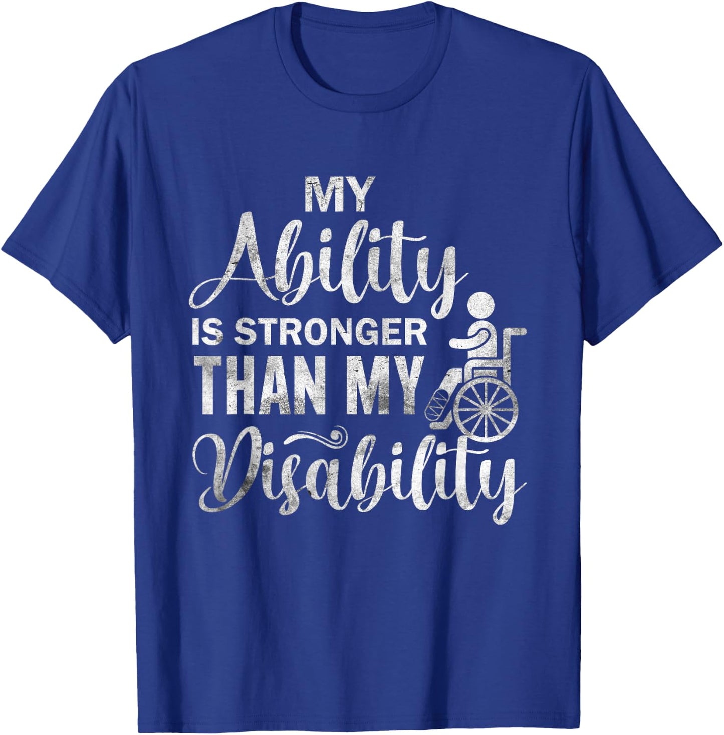 Funny Handicap Wheelchair Apparel Disability Amputee T-Shirt - T-Shirt | Royal