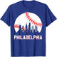 Vintage Philly Baseball Leopard Heart Baseball Fans T-Shirt - T-Shirt | Royal