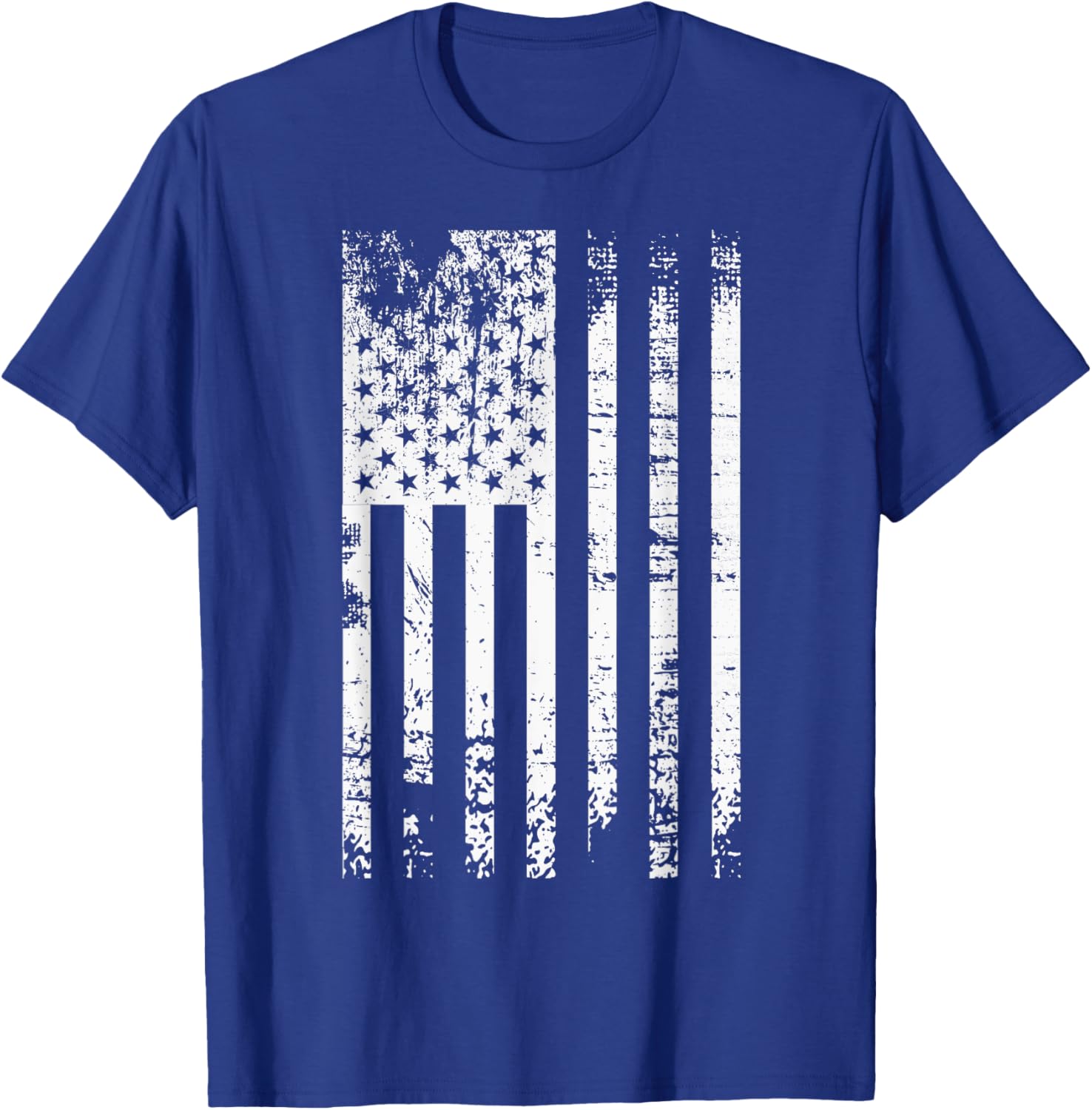 Black & White Flag | Vintage Patriotic USA American Flag Women Kids Men T-Shirt - T-Shirt | Royal