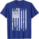Black & White Flag | Vintage Patriotic USA American Flag Women Kids Men T-Shirt - T-Shirt | Royal