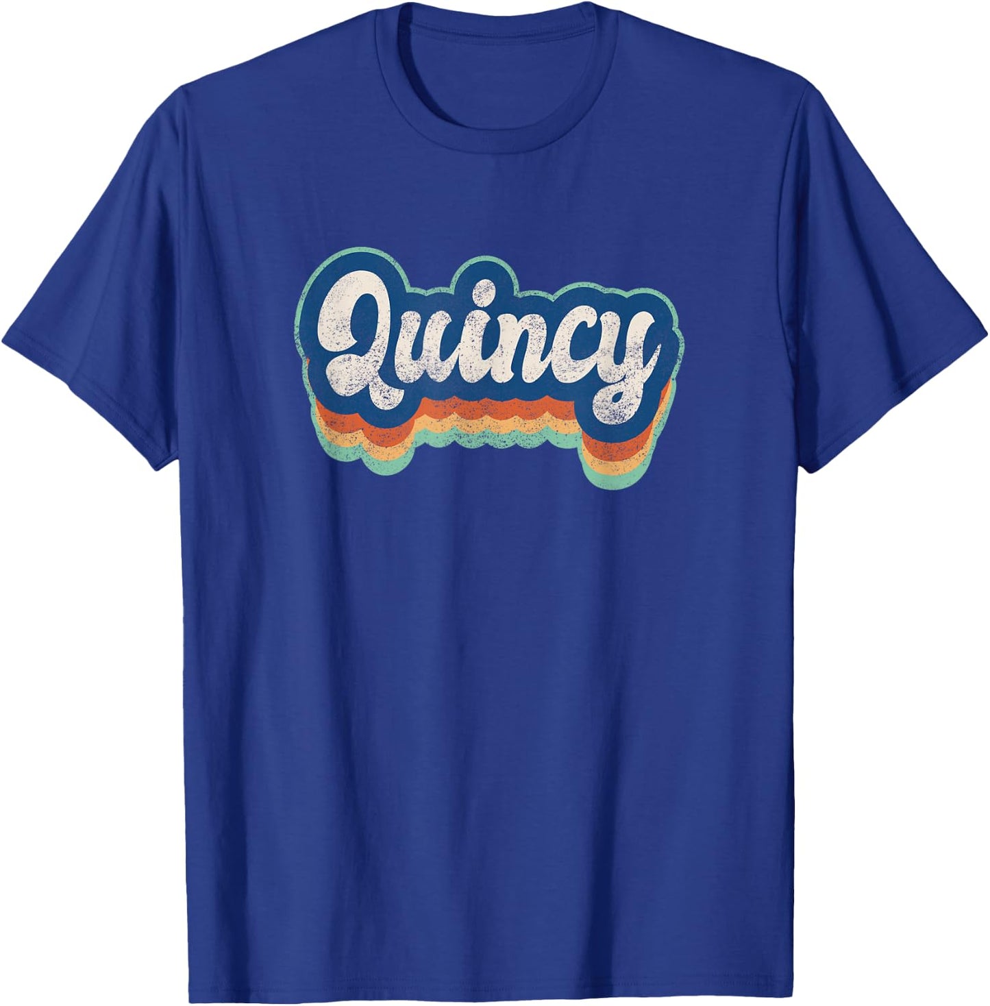 Quincy First Name Boy Vintage Style 70s 80s Personalized T-Shirt - T-Shirt | Royal
