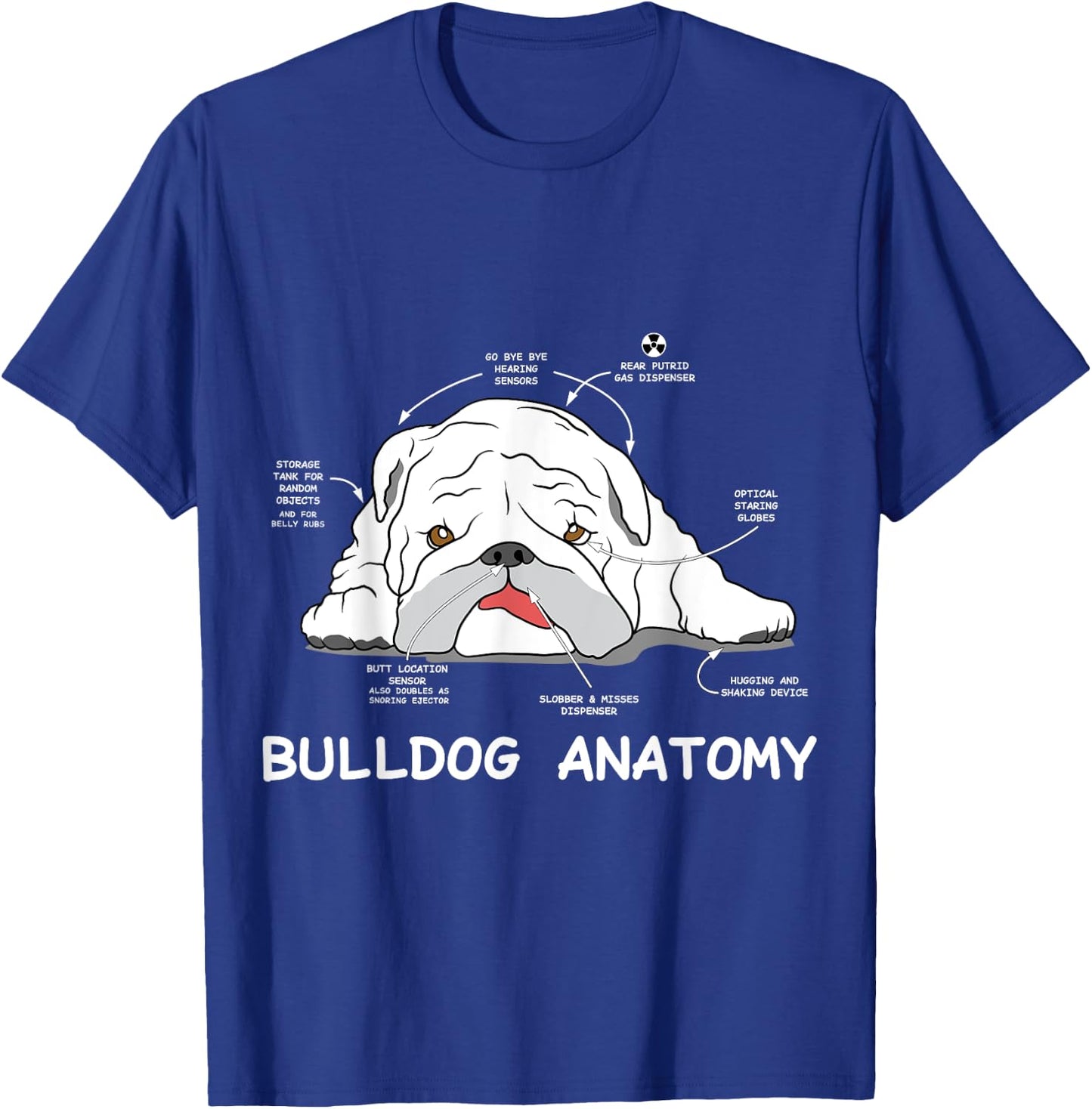 English Bulldog Anatomy Bully Dog Pet Owners Men Women Kids T-Shirt - T-Shirt | Royal