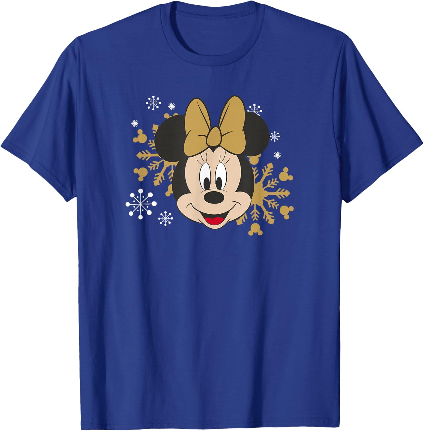 Disney Minnie Mouse Christmas Holiday Golden Snowflake T-Shirt - T-Shirt | Royal